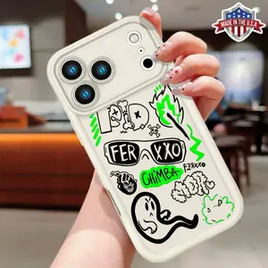 Ferxxo "Chimba" Graffiti Doodle Smartphone Case for iPhone 11-17 Pro Max Plus Air, Neon Green & Black Reggaeton Design, Slim Shockproof Protective Cellphone Accessory, Anti-Scratch Matte Finish, Handheld Devices Cover, Made in USA