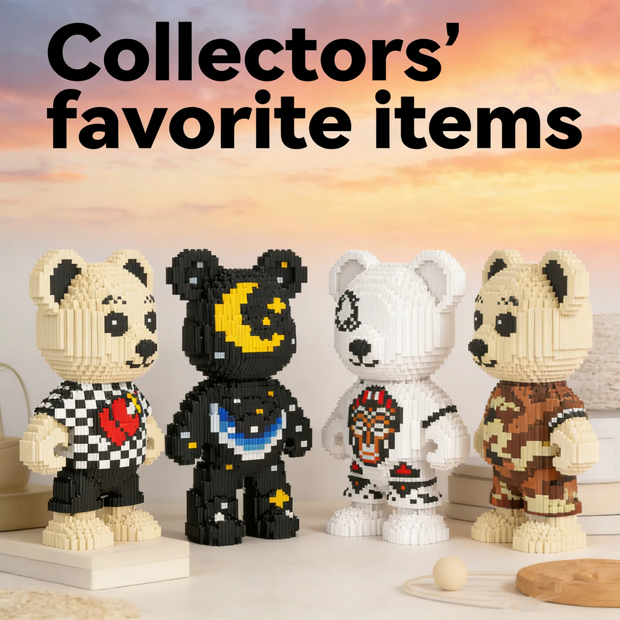 Cute Bear Series 3D Animal Desktop Decoration, Creative Room Decor, Birthday Halloween Valentine Christmas Gift, Home Party Craft Statue