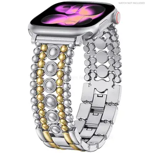 Fashion Metal Compatible Apple Watch Band 42/46/38/40/41/44/45/49mm Women, Stainless Steel Strap, Designer Chain Bracelet for Iwatch Series Smartwatch Strap, Smart Watch Accessories