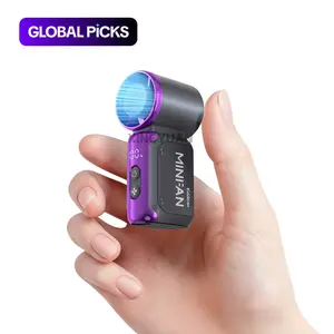 Mini Handheld Fan 199 Speeds High Velocity LED Digital Display 3600mAh Type-C Rechargeable 3.7 Inch Ultra Small Portable Pocket Fan with Lanyard for Makeup Travel Outdoor Concerts Camping Gift for Women Girls #GLOBAL PICKS