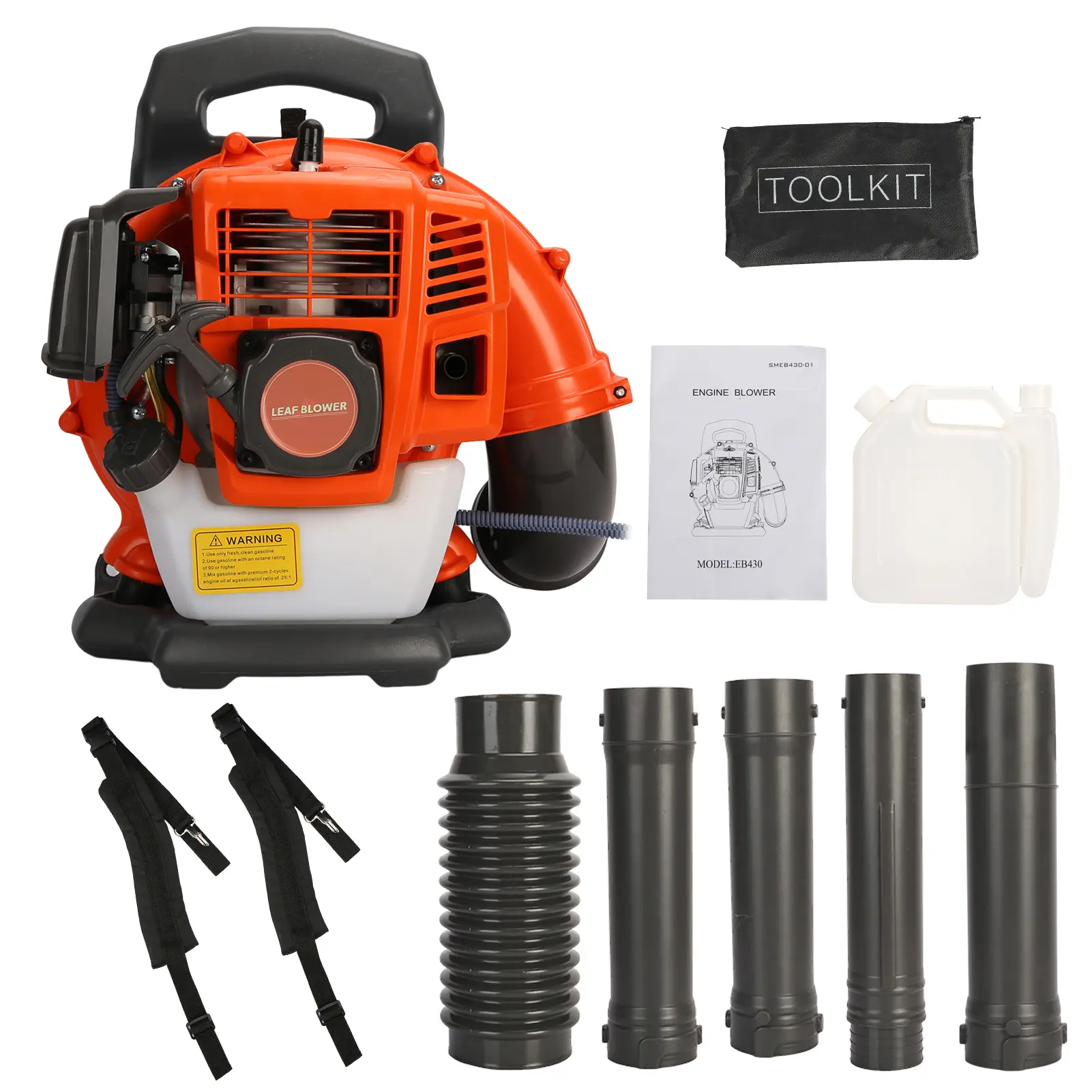52CC 2-Cycle Gas-Powered Professional ABS-Constructed Backpack Leaf Blower with Adjustable Tube Set, Heavy-Duty for Home, Business, Park, Forest Fire Fighting & Garden Clearing