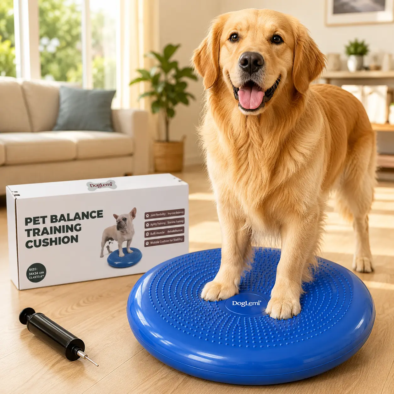 Dog Balance Pad for Exercise & Training, Pet Stability Cushion for Improving Balance, Strength and Mobility, Non-Slip PVC Fitness Equipment for Small Medium Large Dogs