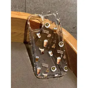 Autumn Coffee Vibes & Slogan Print Clear Case Compatible With IPhone 11/12/13/14/15/15pro/15 Plus/15 Promax/7plus/8plus/X/Xs Max/Xr/11pro/12pro/13pro/14pro/12mini/13mini/11promax/12promax/13promax/14promax/14plus/6/6s/6plus/7/8