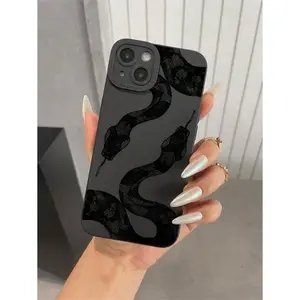 Snake 1pc Black Soft Protective Case With Colorful Snakeskin Pattern, Anti-Knock Phone Case Compatible With Apple And Phones Waterproof Shockproof Anti-Fall Scratch Resistant Suitable For IPhone 17 Air for iPhone 17