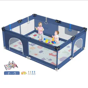 CoziBB BP01 Baby Playpen with Mat, 71" × 59" Extra Large Playpen for Babies and Toddler, Baby Fence Play & Sleep Area for Indoor & Outdoor