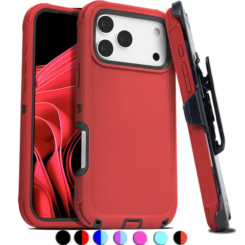 Heavy Duty Shockproof Smartphone Casing Holster with Belt Clip - Protector Accessory for iPhone 18 Pro Max, 17, 17e, Air, 16e, 16, 15 Plus, 14, 13, 12 Mini, 11 Pro Max Devices