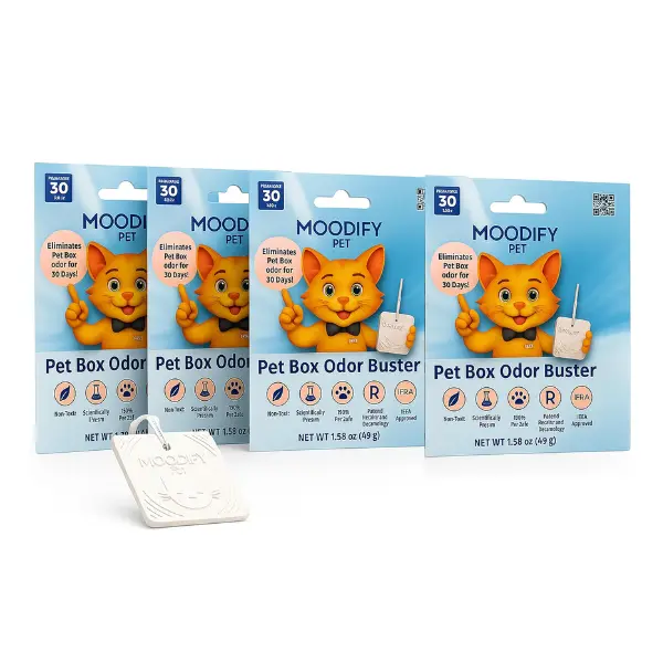 MoodifyPet Odor Eliminator for Cat Litter and Pet Areas | 30-Day Fresh Air Control | Organic and Safe for Home Use