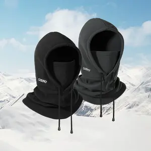 Winter Snowboard Ski Headgear Outdoor Riding Warm Windproof Coldproof Fleece Snow Hat Neck Warmer Face Mask Integrated