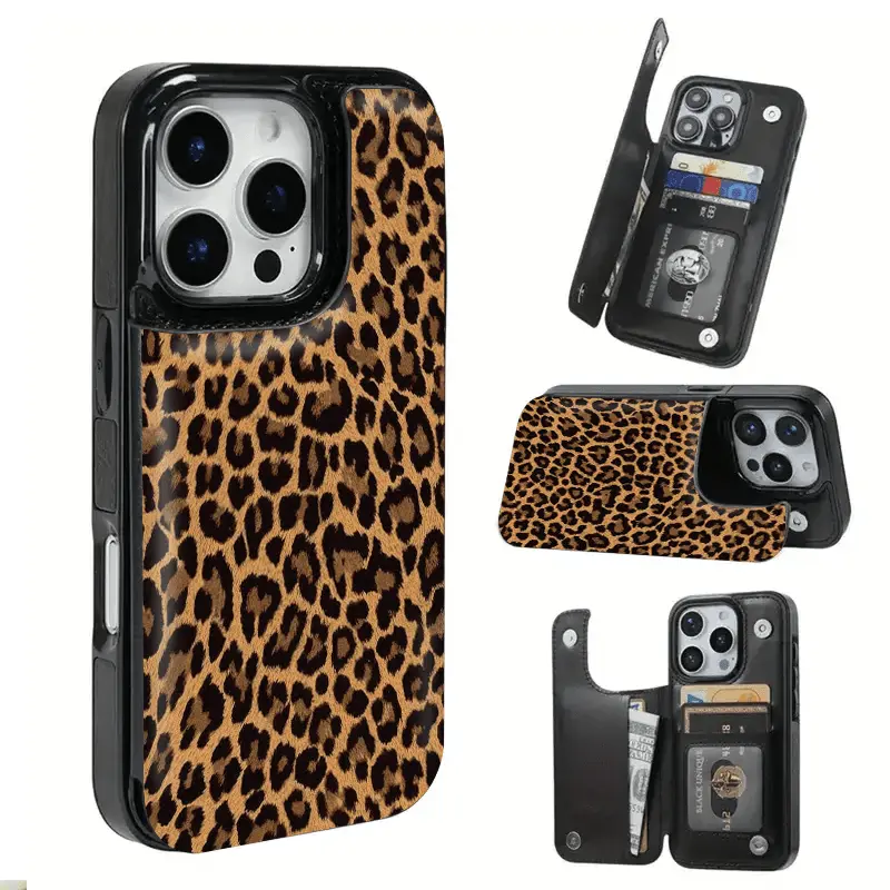 Leopard Print Smartphone Case - Thick Anti-Drop Protection for iPhone 16 Pro Max, Handheld Cellphone Devices, Compatible with Select iPhone & Samsung Models, Ideal Halloween Gift for Friends & Family, Casing