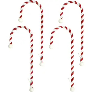 Candy Cane Stocking Holder (Classic Red & White, 4-Pack) - Lightweight Christmas Stocking Hanger, Holds up to 10 pounds