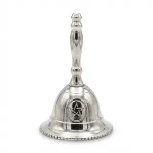 Pentagram Altar Bell Silver-Plated Compact Ritual Bell