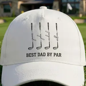 Tikok Trending Fathers Day Gift for Dad Personalized Golf Hat For Men, Custom Best Dad By Par Cap, Grandpa Unique Golf Lover Gift for Him, Papa Name Golfing Gear, Husband Anniversary Keepsake