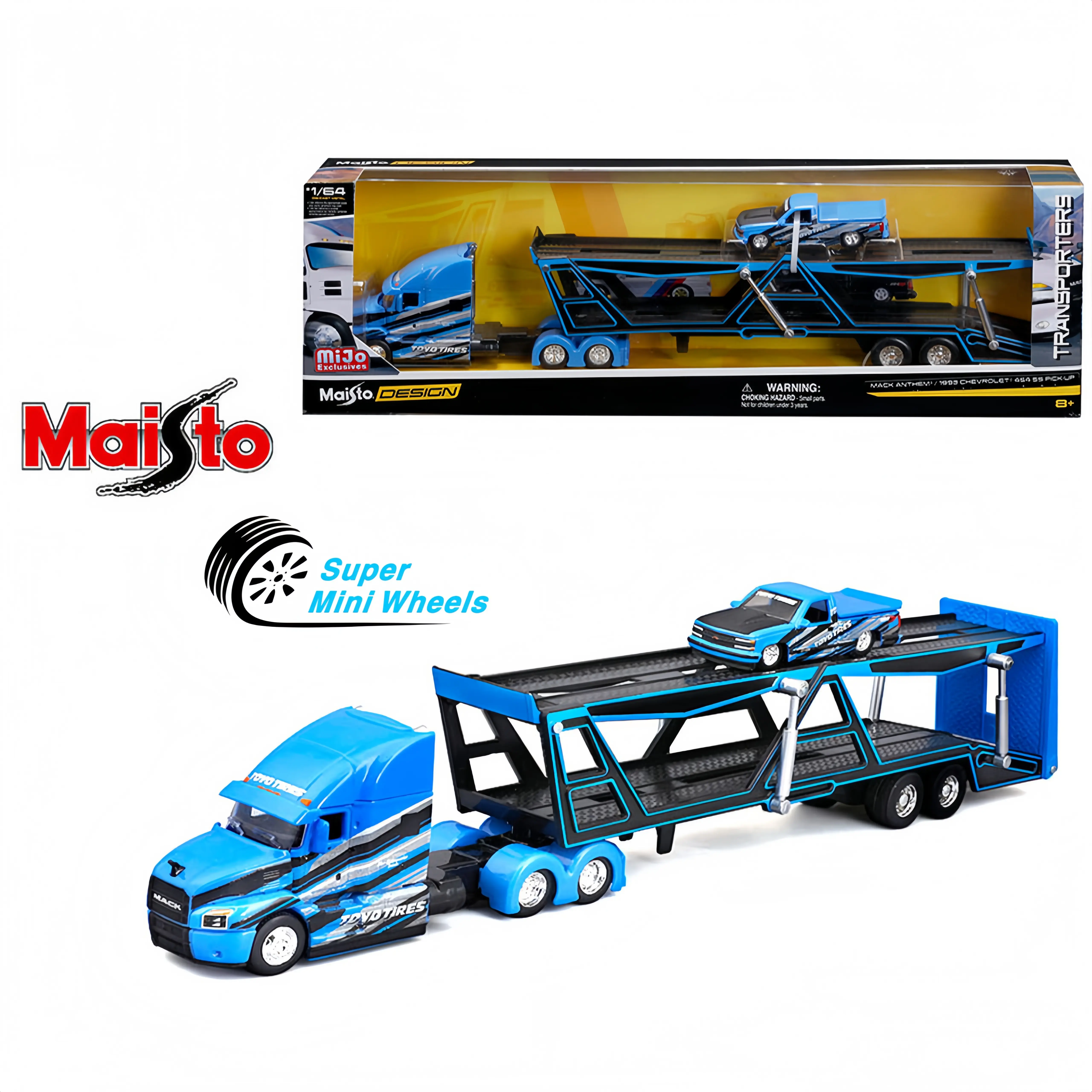 Maisto 1:64 Mack Anthem & 1993 Chevrolet 454 SS Pick-Up Truck – Transporters