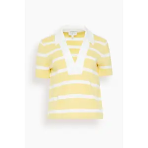 Melanie Top in Lemon Meringue/White Wide Stripe