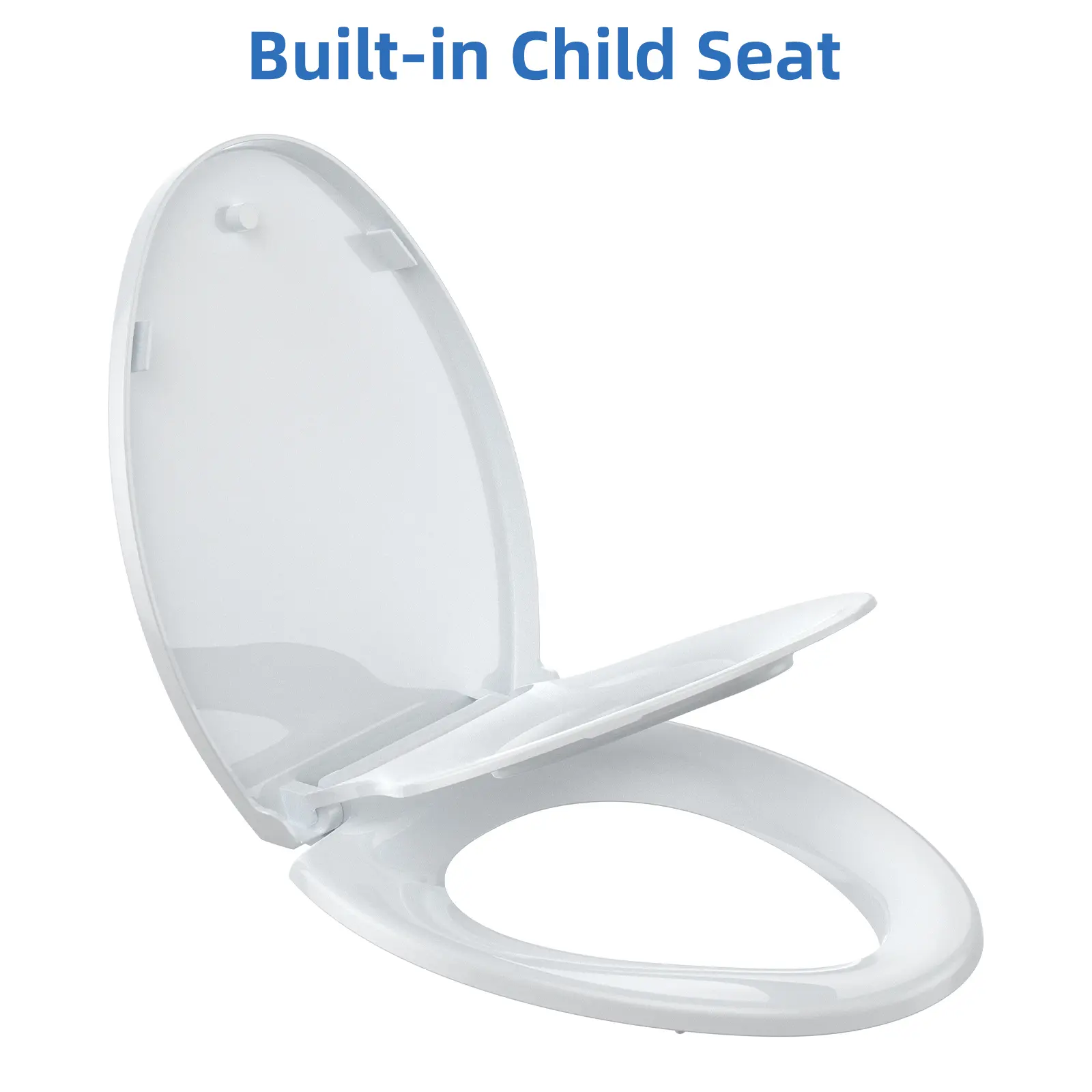 19 Inch Elongated Toilet Seat, Soft Close Lid with Quick Release Design, Fits Most Elongated Toilets, Quick Attach Hardware and Grip Tight Bumpers, Easy Install Clean, White