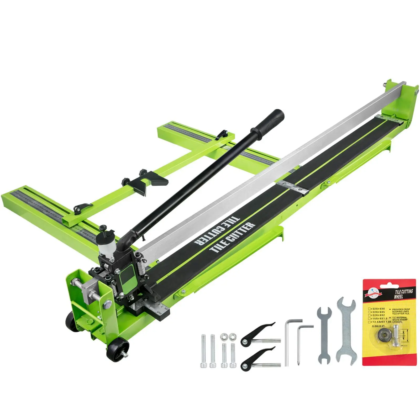 【Summerfinds】VEVOR Manual Tile Cutter All-Steel Frame 32-48 inch,Tile Cutting Machine with Laser Guide and Bonus Spare Cutter,Tile Cutter Hand Tool for Precision Cutting Porcelain Ceramic Floor Tiles