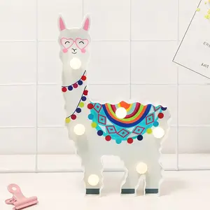 Cute Alpaca Decorative Lamp, Three Styles Alpaca Design, Table Centerpiece, Home Living Room Decoration, Cabinet Ornament, AA Battery Powered (no Batteries)