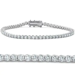 3 - 10 Ct Natural Diamond Tennis Bracelet in 14k White, Yellow, or Rose Gold