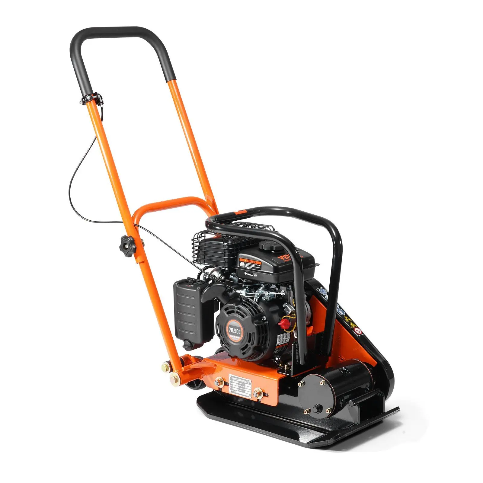 VEVOR Plate Compactor, 2.8 HP 78.5CC Gas Engine, 5250 VPM, 1920 lbs Force Vibratory Tamper, 18.7x11.8 in Plate for Walkways, Patios, Paver Landscaping
