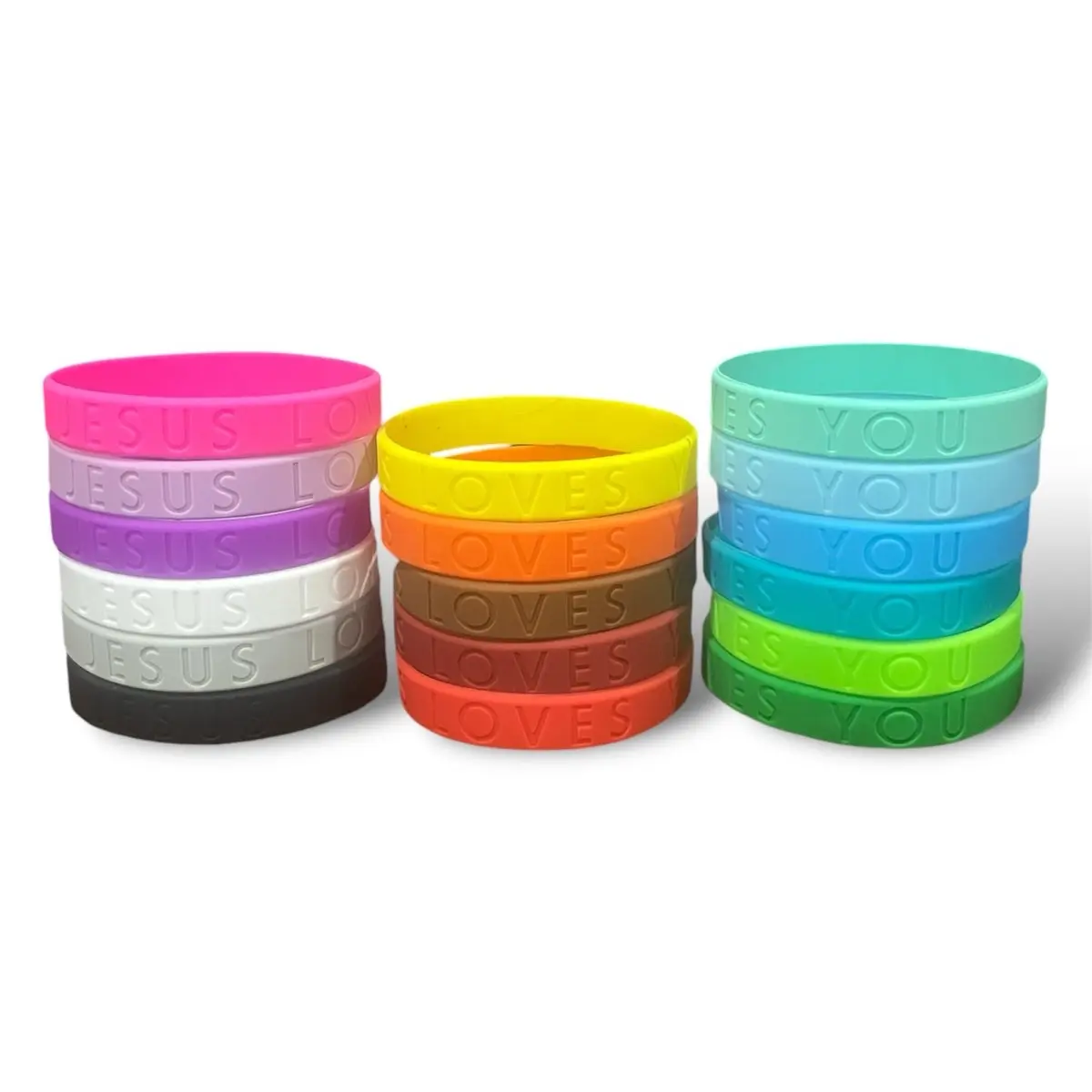Jesus Loves You Wristbands for Men and Women Religious Silicone Bracelets