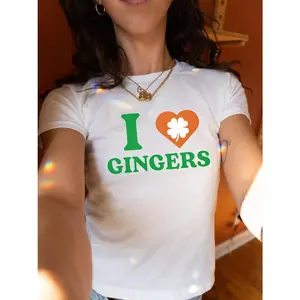 I Heart Gingers, St. Patrick's Day Baby Tee, Funny St. Patty's Crop Top, I Heart Tshirts