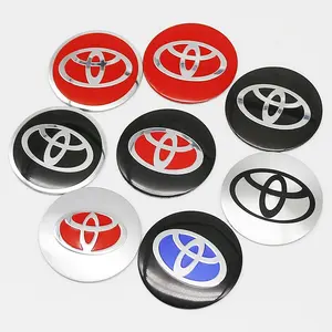 4 Piece 56mm Car Wheel HUB Center Cap Emblem Stickers, Wheel HUB Cover Decoration, Fits Toyota Prado Aqua Prius Hilux Rav4 Camry Trd Venza Gr Models