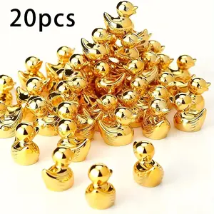 20pcs Mini Golden Ducks | Resin Mini Yellow Duck Statues, Resin Animal Sculptures, Loose Ducklings, Crafts, Ornaments, Decorative Doll House Decorations, Fairy Garden Landscapes, Christmas Party Gifts, Sculpture Desk Decor