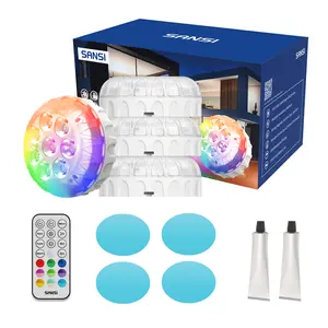 SANSI RGB Pool Lights with RF Remote & Timer – Waterproof, Battery Operated, Flash/Fade/Smooth Modes, Magnetic & Suction Installation – Portable for Showers, Pools, Outdoors – Perfect for Garden | Back to School