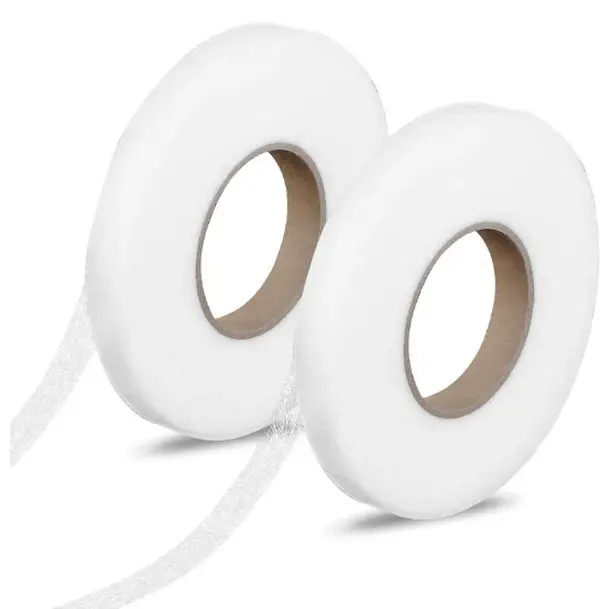 Iron-on Fusible Hem Tape - 1 Roll Double Sided Sticky No-Sew Tape for Hemming Clothes, Pants, DIY Crafts, Laundry & Home Supplies Accessory