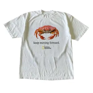 Gildan Men's And Women's T-Shirt, National Geographic white crab t-shirt, Animal T-Shirt, Unisex Vintage Graphic Tees Gothic Grunge Y2K Emo Scene Amity Affliction Style Clothes Men Women Streetwear Summer