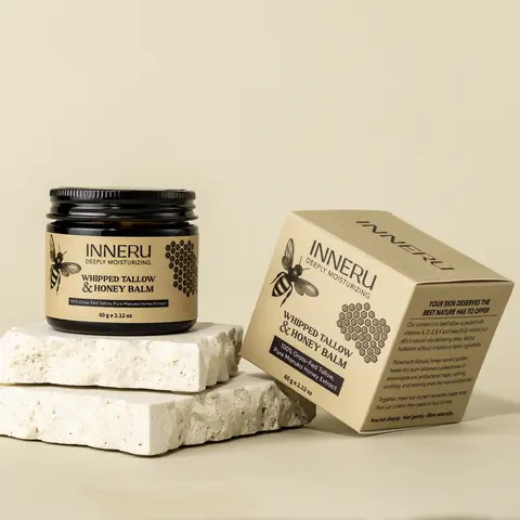 Organic Grass-Fed  Beef Tallow & Manuka Honey Balm | Deep Moisture for All Types of Skin | Whipped Beeswax Cream with Calendula, Rose, Chamomile, Jojoba, Frankincense, Propolis & Vitamin E | Face, Body & Lip Care