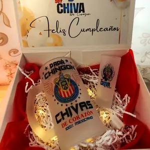 Caja de regalo - Gift box that include a Glass 16oz and a tequila shot 3oz drinkware