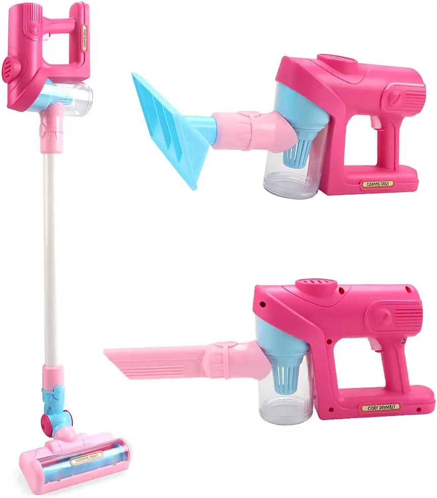 Kids Vacuum Cleaner Toy for Toddlers - Toy Vacuum Set Pretend Role Play Household Toys with Sound Effects for Age 3+ Boys Girls Learning Toys Birthday