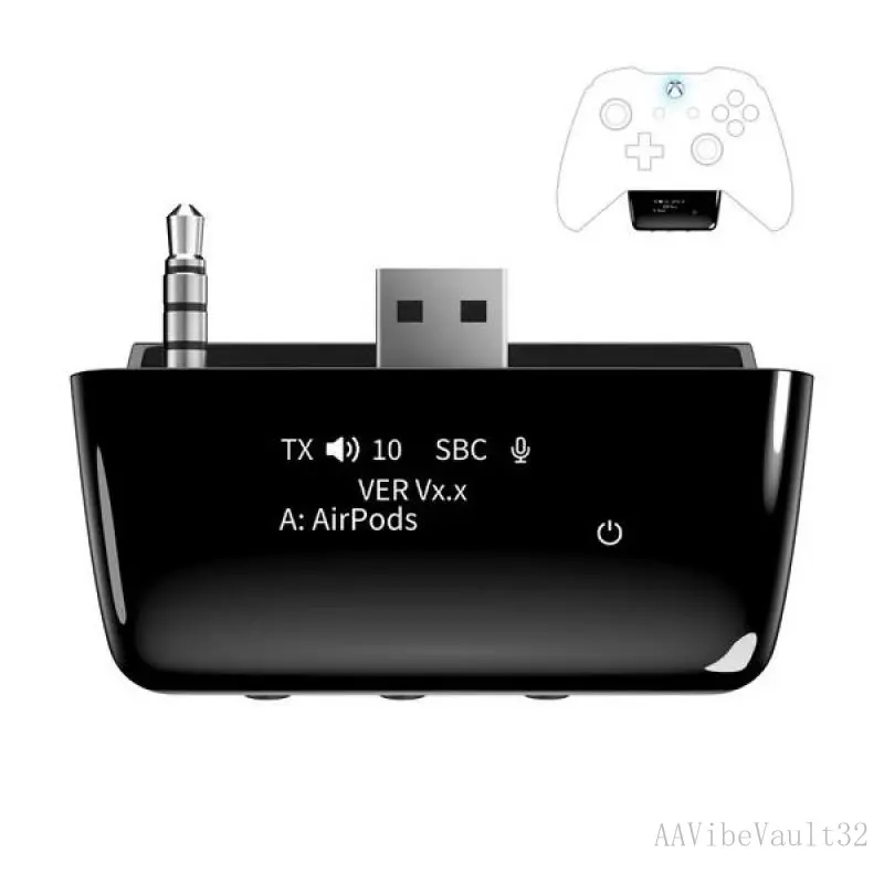Bluetooth 5.2 Wireless Audio Adapter for Xbox One, Xbox Series X |   S and Elite 2 Controller, Xbox Mic Adapter with Screen Supports Low LatencyAAVibeVault32