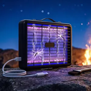 Aeroguard Cordless Bug Zapper Indoor Outdoor, 2600mAh Rechargeable Mosquito Zapper with 3500V Powerful Grid, 2000 Sq.Ft Coverage Uniform LED Fly Zapper with Leather Handle for Home, Patio, Camping