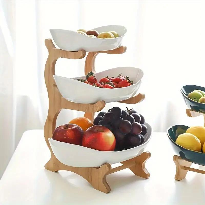 Elegant Tiered Luxury Fruit Stand Creative Candy Display Layer Bowl Home Snack Bread Tray Living Wall Shelves