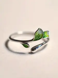 Retro Artistic Enamel Tree Branch Drip Glaze Ring with Adjustable Opening for Women, Simple and Personalized Casual Vacation Creative Party Ring, Casual Trendy Jewelry Adjustable Open Rings
