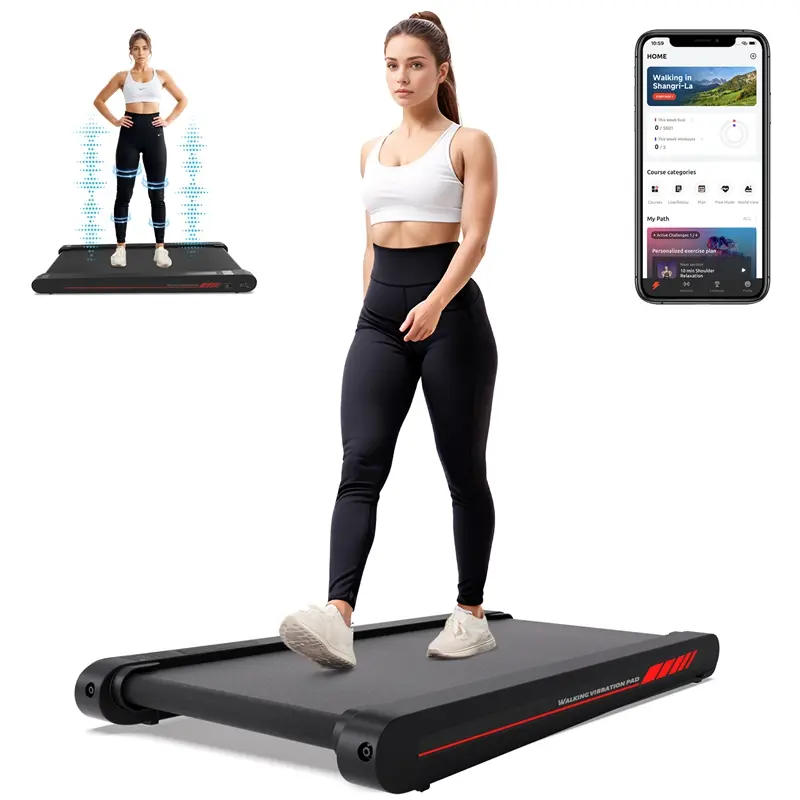 Walking Vibration Pad,Vibrating Plate, Remote Control & APP, Lightweight Under Desk Treadmills For Home & Office,Servo Motor Technology, 3 in 1 Portable Walking Pad Treadmill, 350 Lbs Capacity,4 Fat-Burning Modes, 3.8 Mph, 22 Lbs