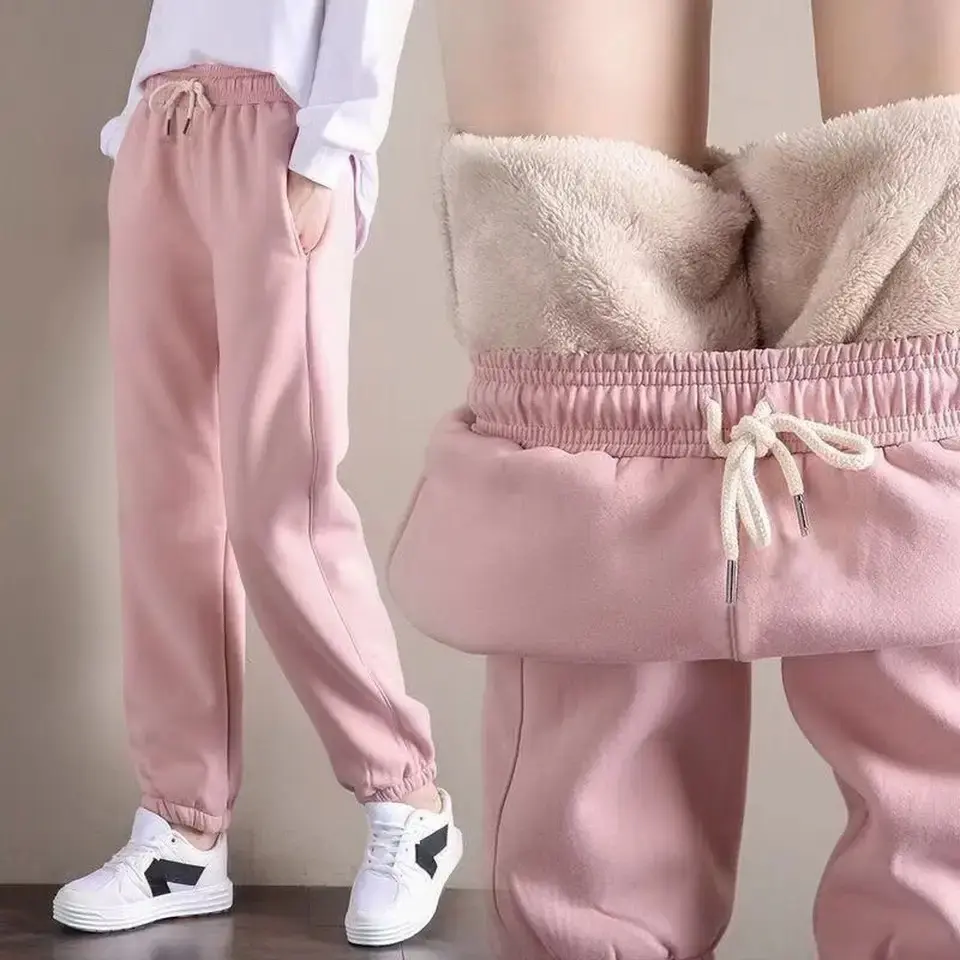 Fur lined Jogger Sweatpants Pink