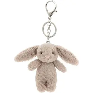 Kawaii Bunny Plush Keychain – Peter Rabbit Style Mini Bunny Bag Charm 3.5” Cute Rabbit Keychain for Backpack, Purse, Handbag Accessory Gift for Girls