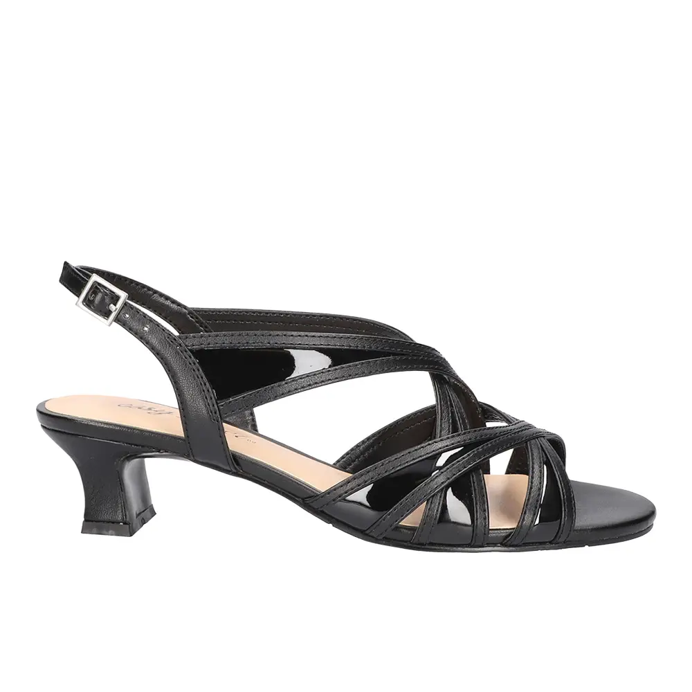 Easy Street Womens Tristen Kitten Slingback Dress Sandals Low Heel 1-2" - Black