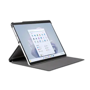 Premium Leather Case for Microsoft Surface Pro 9/8/7/X, Surface Go 2/3, Multi-Angle Stand Folio Cover with Pencil Holder, Durable Protective Sleeve for Surface Tablet Business Travel