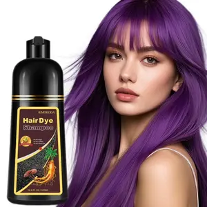 Natural Purple Hair Dye Shampoo - 3-in-1 Nourishing & Dyeing for Men & Women, 100% Coverage for All Hair Types, Gift For Men Women,Haircare Shine Hair(Purple)