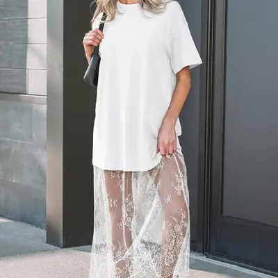 madewell dress white Women's Eyelet Mini Dress, White, 16 at Amazon Women's Clothing store collection-longsleevedresses button closure and a White Boho Graduation Dress Style:ES01911DG