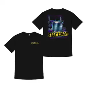 180g[100%cotton]Stay Loaded Semi Truck Shirt, Neon Big Rig Graphic Tee, Diesel Trucker Apparel for Truck Drivers and Highway Hauling Fans, Gift for Truck Shows or Father's Day
