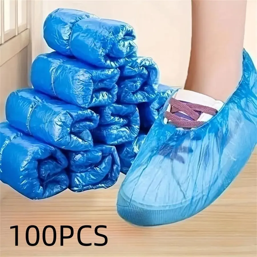 Disposable Shoe Cover, 100pcs/set Sanitary Single Use Transparent Disposable Protective Shoe Cover, One Size Fits All, Multipurpose Hygiene Cleaning Travel Hotel Shoe Cover