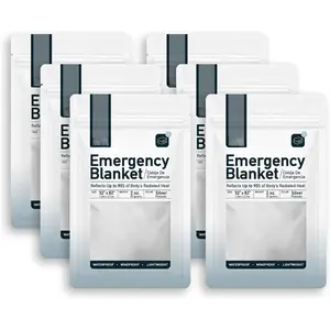 6 Pack of  Blankets - Heat Reflective Blankets for Winter  Kits, Disaster Preparedness, Cold Weather Camping, and Homeless Care Packages