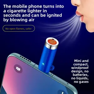 Other Brands' Zinc Alloy Mini Phone-shaped Cigarette Lighter - TYPE-C Charging Windproof Electronic Lighter
