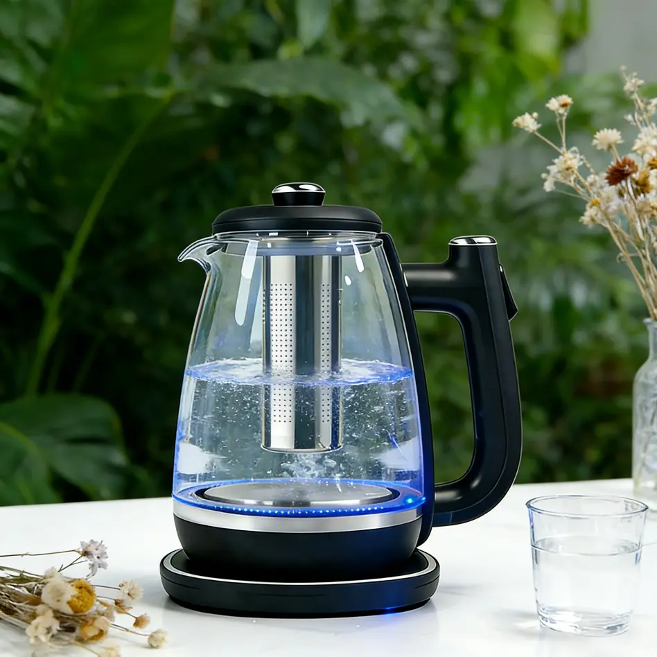 Durable 1.8L Rapid Boiling Electric Glass Kettle - Fast Boil, Auto Shut-Off, Boil-Dry Protection, 360° Swivel Base - Stainless Steel Water Boiler for Tea, Coffee, and Hot Water Multifunction  Kitchen Appliances