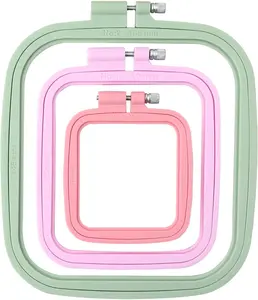 MUFEKUM Square Embroidery Hoops, Cross Stitch Hoop and ABS Plastic Embroidery Hoops for Sewing, Needlework, Cross Stitch, Embroidery Projects (3PCS-3", 4.3", 6.5")